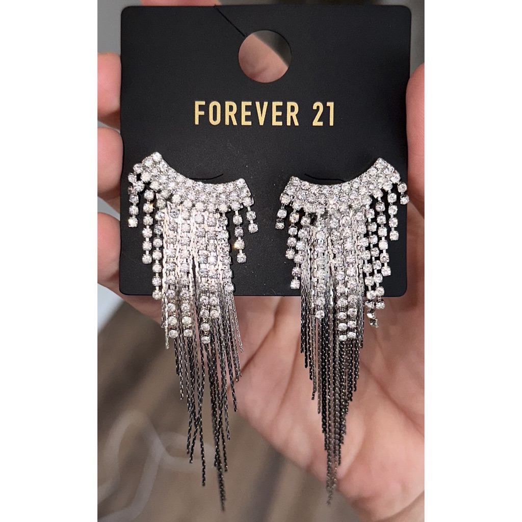 Brand New Silver Diamond Chandelier Earrings